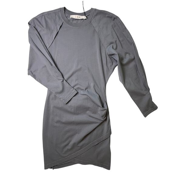 IRO Paris “Elona” Asymmetric Ruched Mini Dress Storm Blue NWT - Size Small - Picture 2 of 16